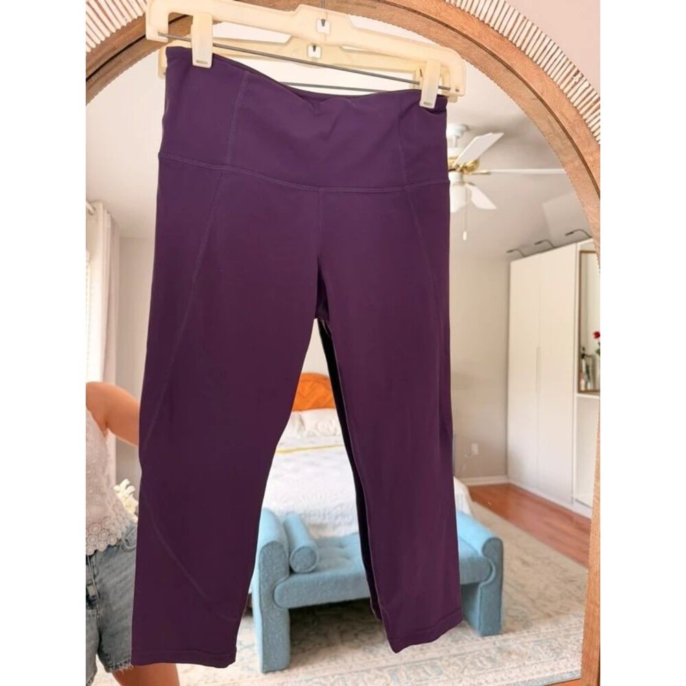 Athleta SP Petite High Rise Cropped Leggings Purple Plum Yoga Pilates Workout